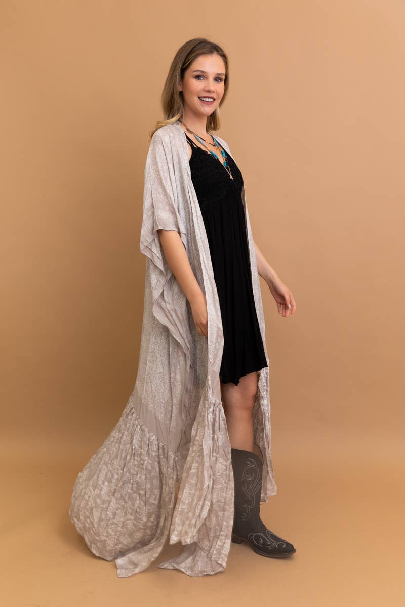 Free Flow Paisley Longline Kimono - Bestseller 😍: Chambray