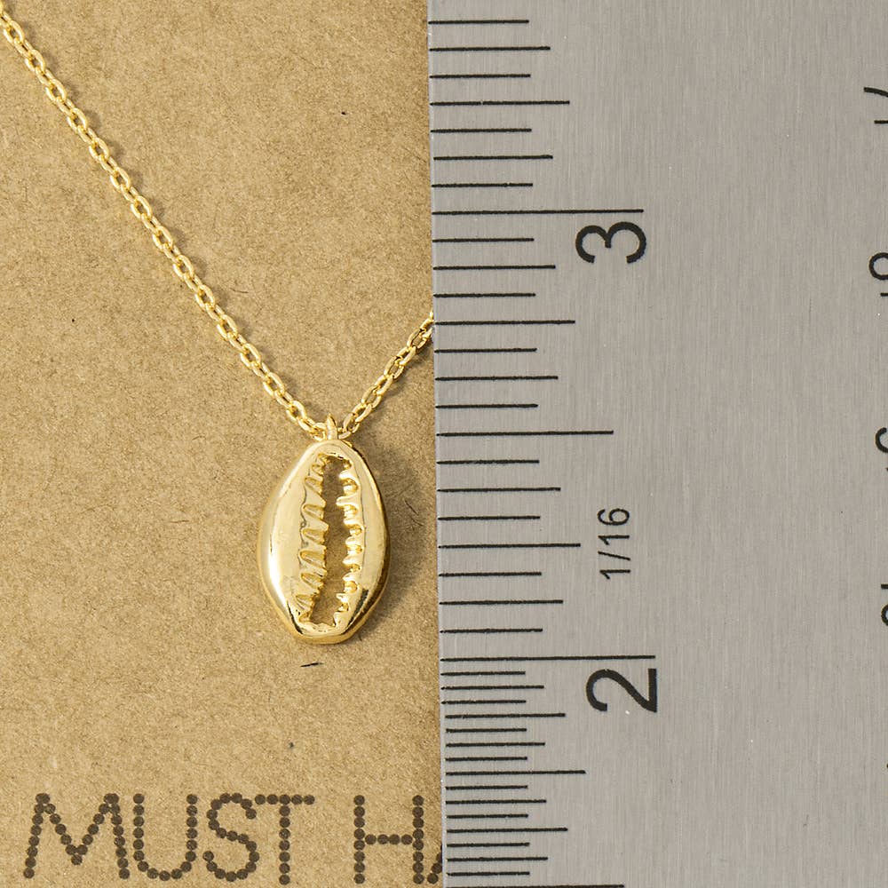 18K Gold Dipped Cowrie Shell Pendant Necklace: R