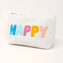 Load image into Gallery viewer, Cream Teddy Pouch - Happy
