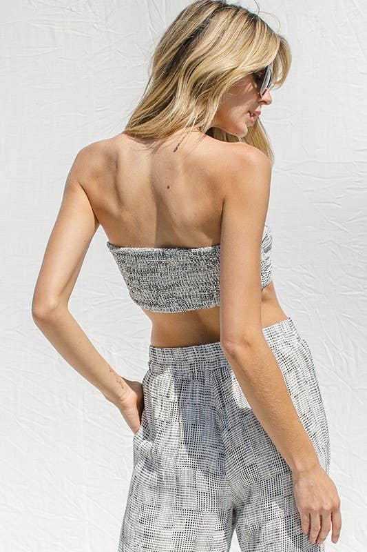 Front Tie Bandeau JQD Top: Black / T4823