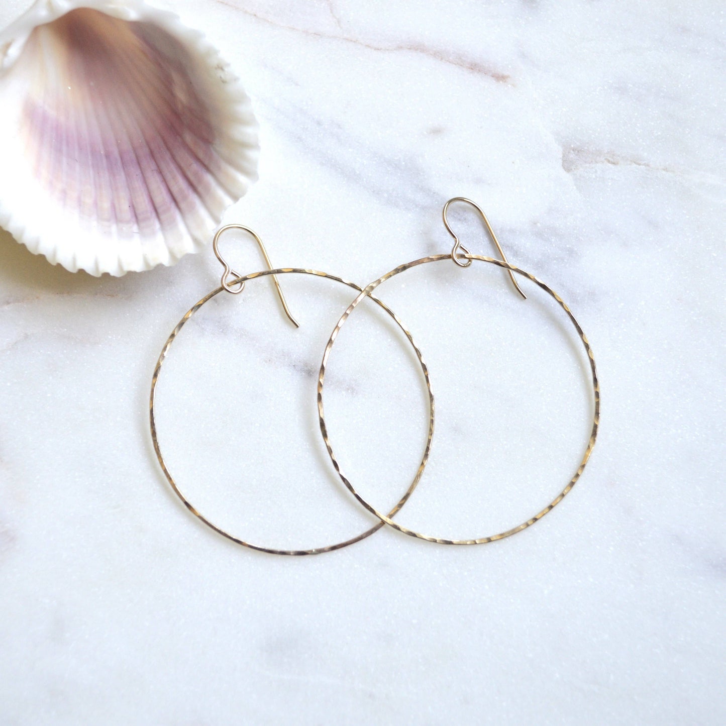 Hammered Hoops in Gold Filled