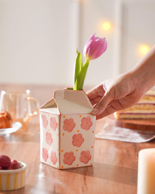 Milk Carton Shaped Vase, 525ml