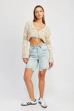 Load image into Gallery viewer, CROCHET CROPPED TOP: Contemporary / SAGE
