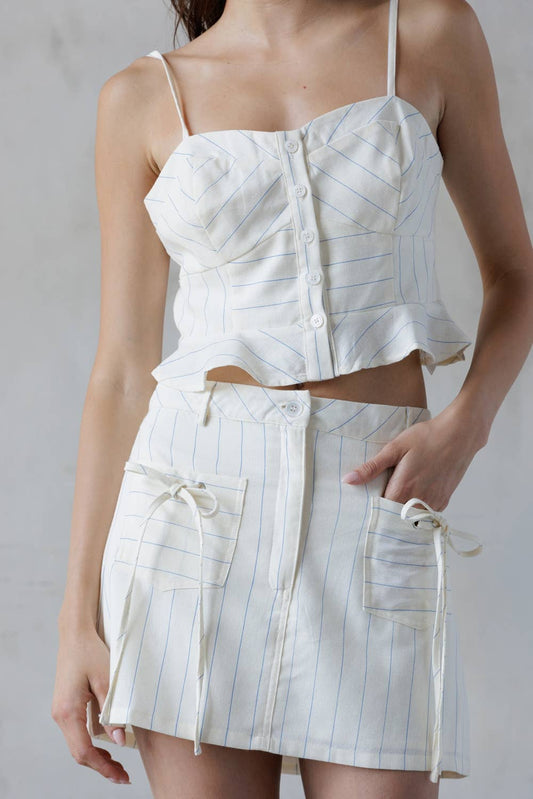 JS8149-IVORY BLUE STRIPE: IVORY/BLUE STRIPE