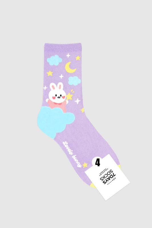 Women's Crew Lovely Bunny Socks: KW-C-228-4