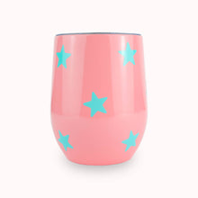 Load image into Gallery viewer, Wine Tumblers | Choose Your Color: Hot Pink Blush Flowers
