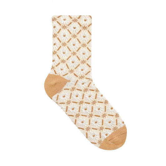 Women's Crew Vintage Flower Socks: KW-C-168-1