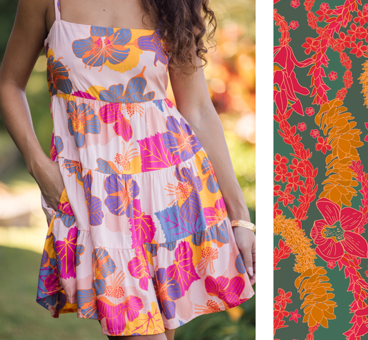 Coral Dress in Lei Day