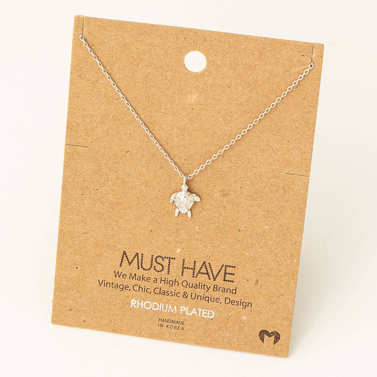 Dainty Turtle Charm Necklace: G