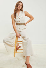 Load image into Gallery viewer, S22627 BUTTON-UP POCKET BELTED JUMPSUIT: MIDNIGHT
