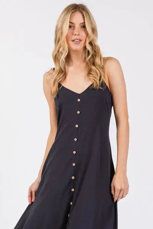 Heavy Gauze Flowy Dress - ND40209-HV: Vintage Olive