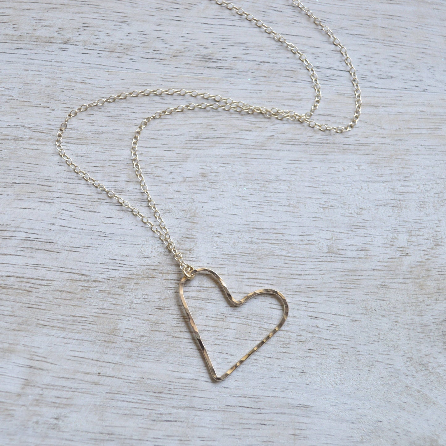 Floating Heart Necklace: 16 inches / Gold Filled