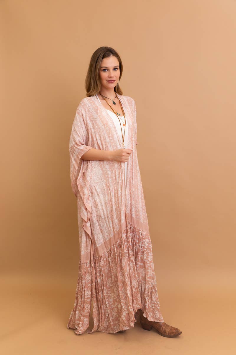 Free Flow Paisley Longline Kimono - Bestseller 😍: Chambray
