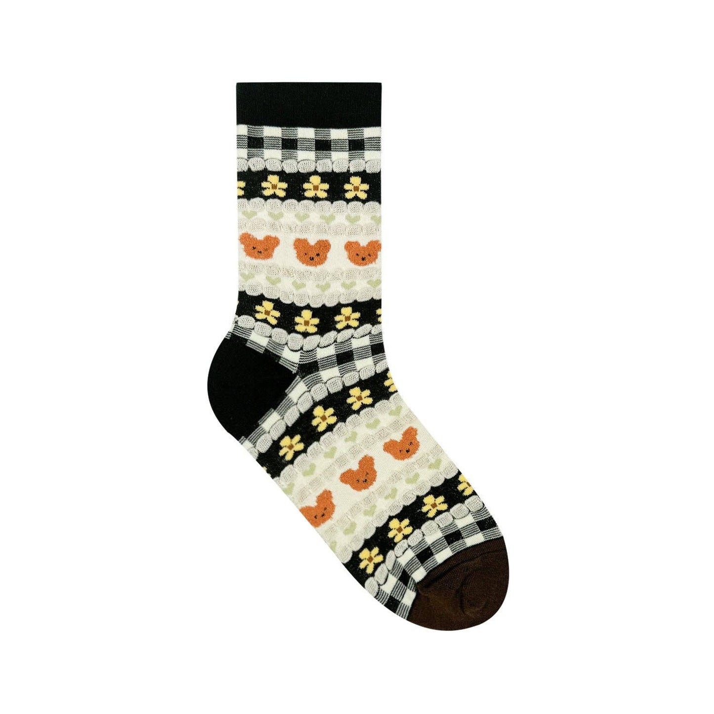 Women's Pastel Bear Crew Socks: W-L-354-4