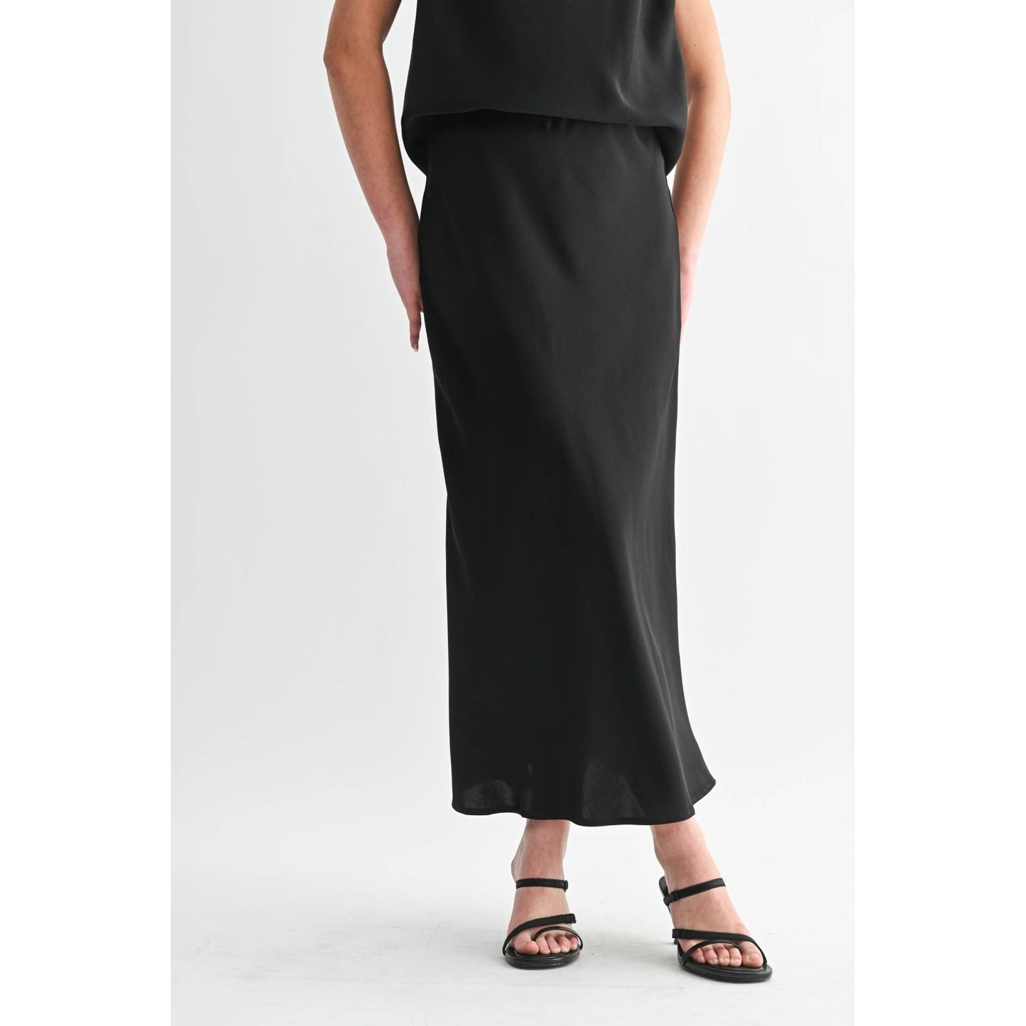 SOLID MAXI SKIRT: Brown / FS65099_4