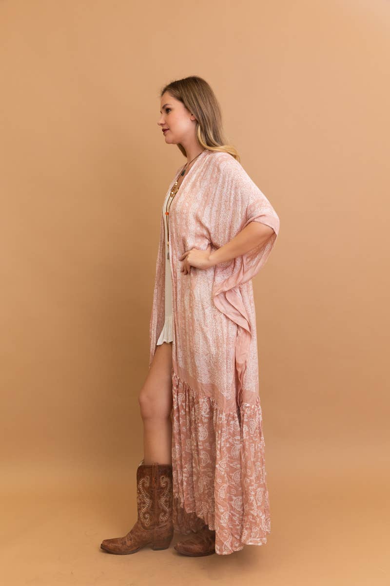 Free Flow Paisley Longline Kimono - Bestseller 😍: Chambray