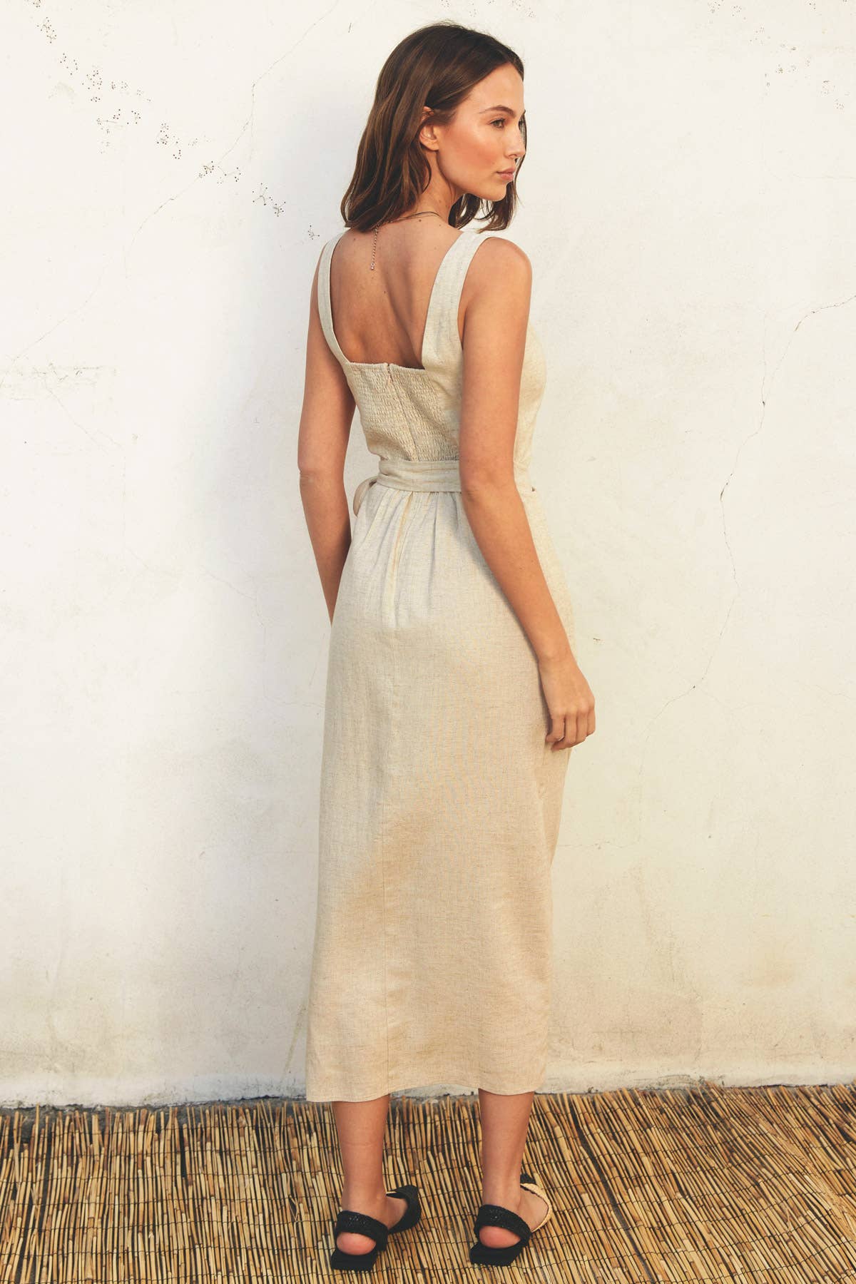 Heaven Sent Tulip Hem Midi Wrap Dress : BLACK / FD11527-P1465