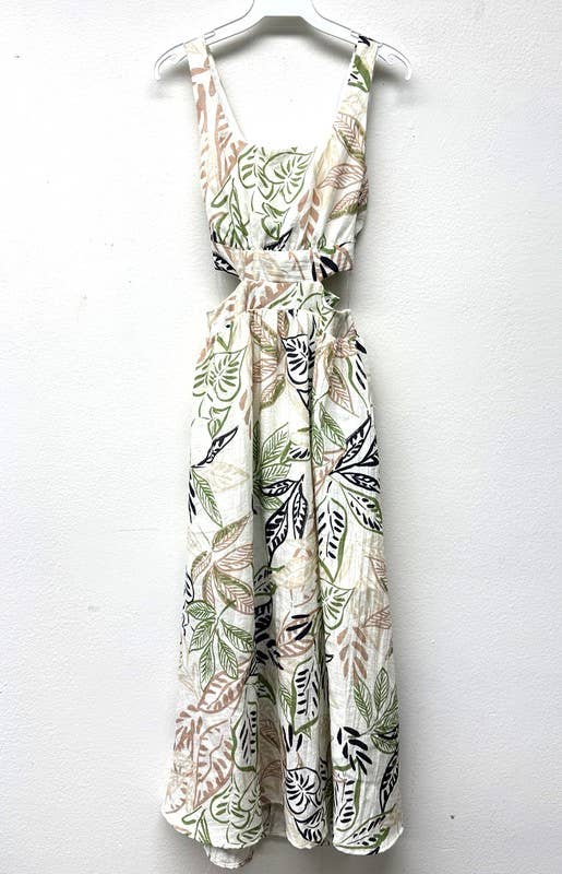 Printed Cutout Midi Dress: D3107F