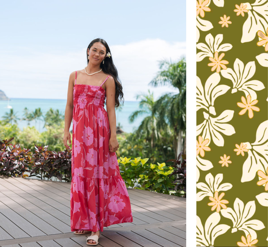 Mariko Dress in Naupaka Blossom