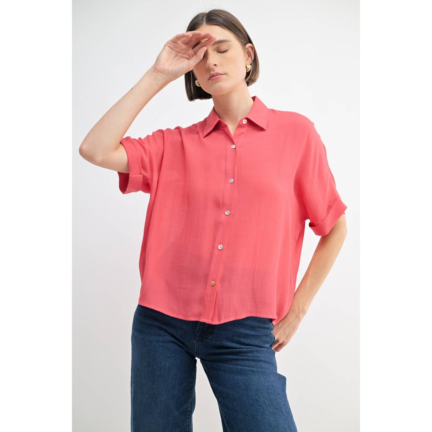 SHORT SLEEVE COLLAR SHIRT: Azurite / FT62936