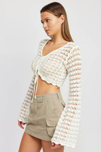 Load image into Gallery viewer, RUCHED CROCHET CROP TOP: Contemporary / Beige
