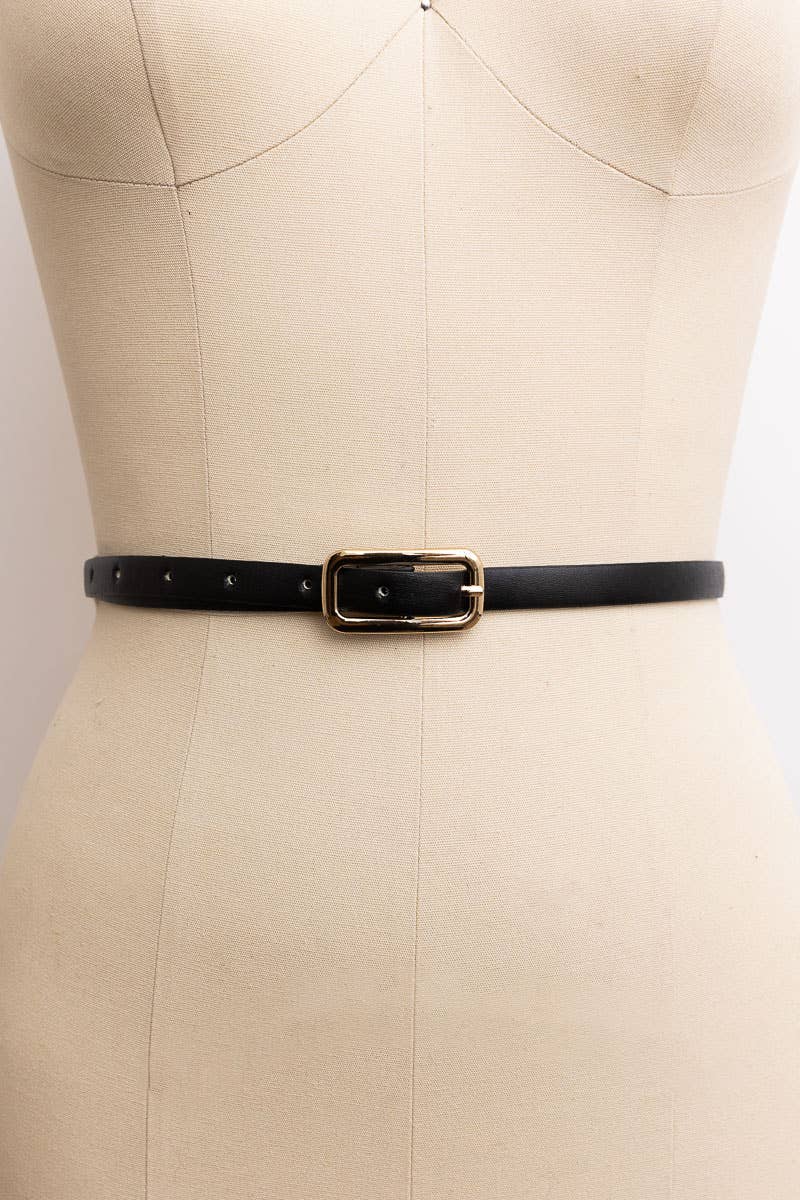 👗 Fashionable Everyday Skinny Belt - Perfect for Any Outfit: Black