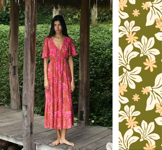 Mariana Dress in Naupaka Blossom