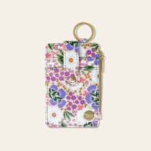 Load image into Gallery viewer, Sweet Meadow Keychain Card Wallet - Purple &amp; Tan
