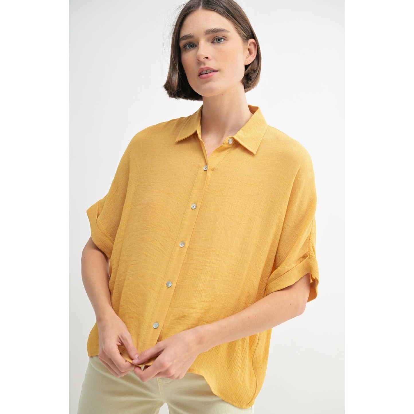 SHORT SLEEVE COLLAR SHIRT: Azurite / FT62936