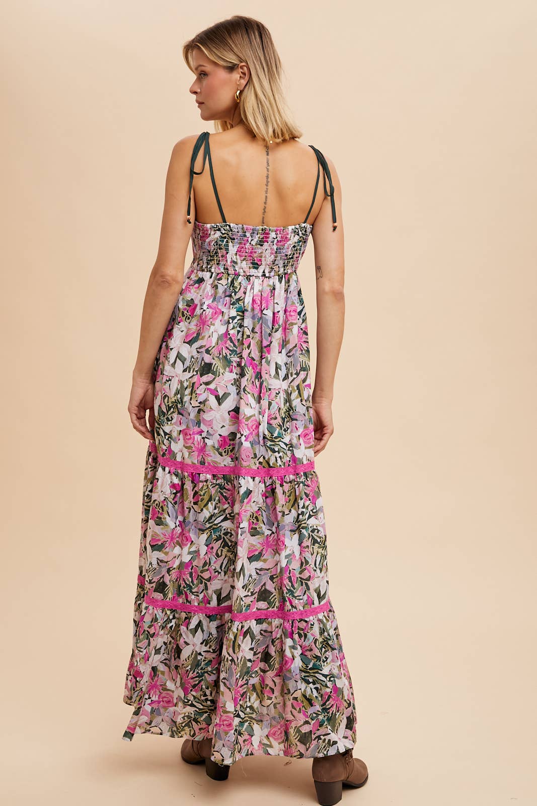 ILD5745 FLORAL MAXI DRESS: ORANGE ILD5745