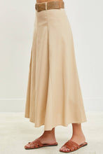 Load image into Gallery viewer, BELTED FLARE SKIRT: OATMEAL
