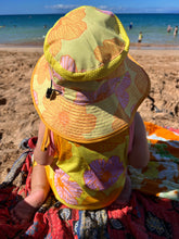 Load image into Gallery viewer, UPF 50+ Keiki Bucket Hat in Hau Precious: Yellow Large (52-56 cm)
