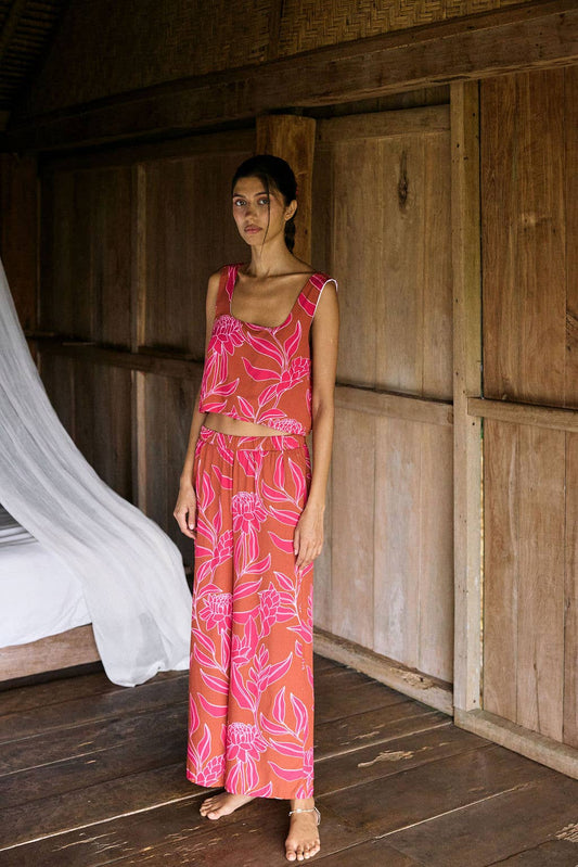Elodi Pant in Garden 'Awapuhi (Sienna)