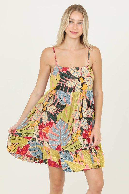 C4B03-A865 SUNDRESS WITH STRAPPY ADJUSTABLE STRAP BACK