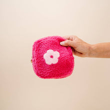 Load image into Gallery viewer, Square Teddy Pouch - Pink Flower
