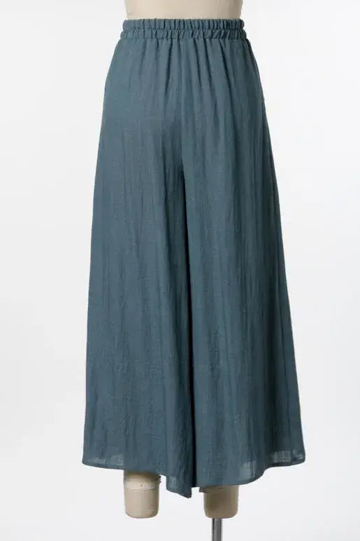 Woven Wide Leg Pull on Pants - NP16207F9: Olive
