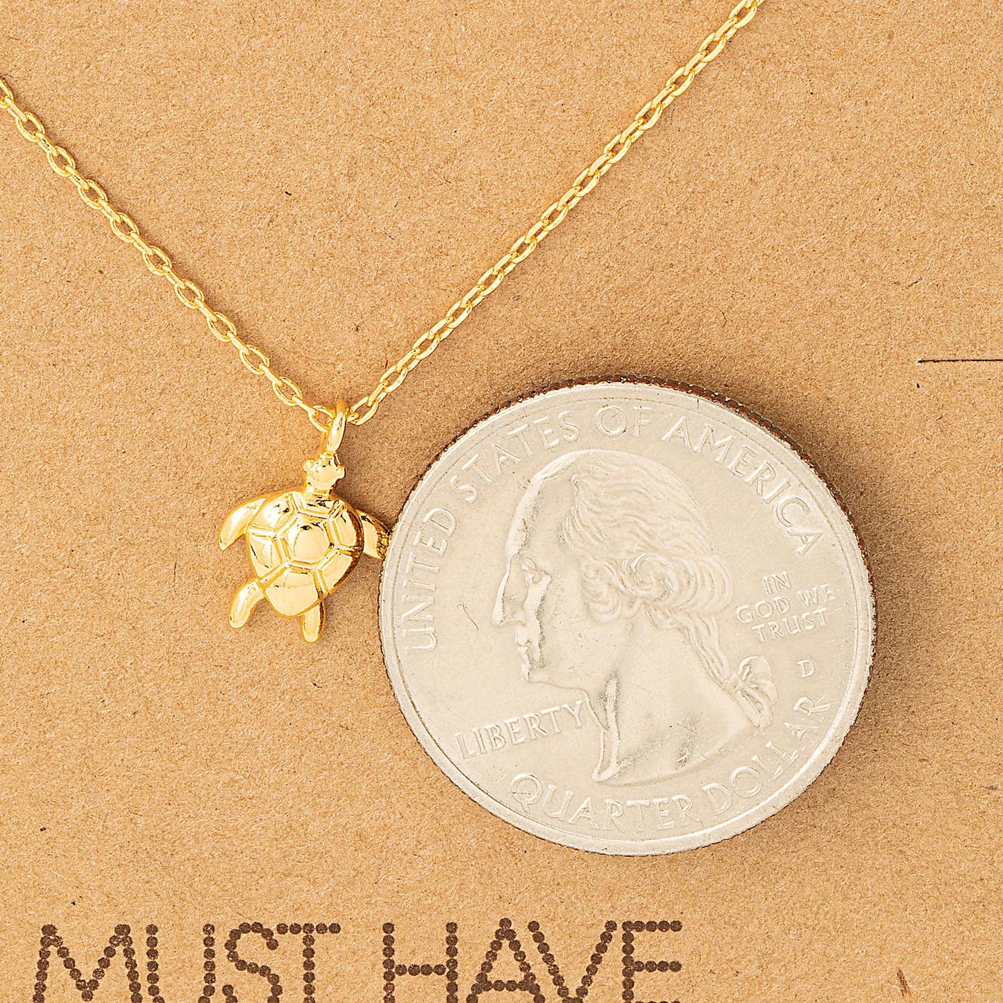 Dainty Turtle Charm Necklace: S