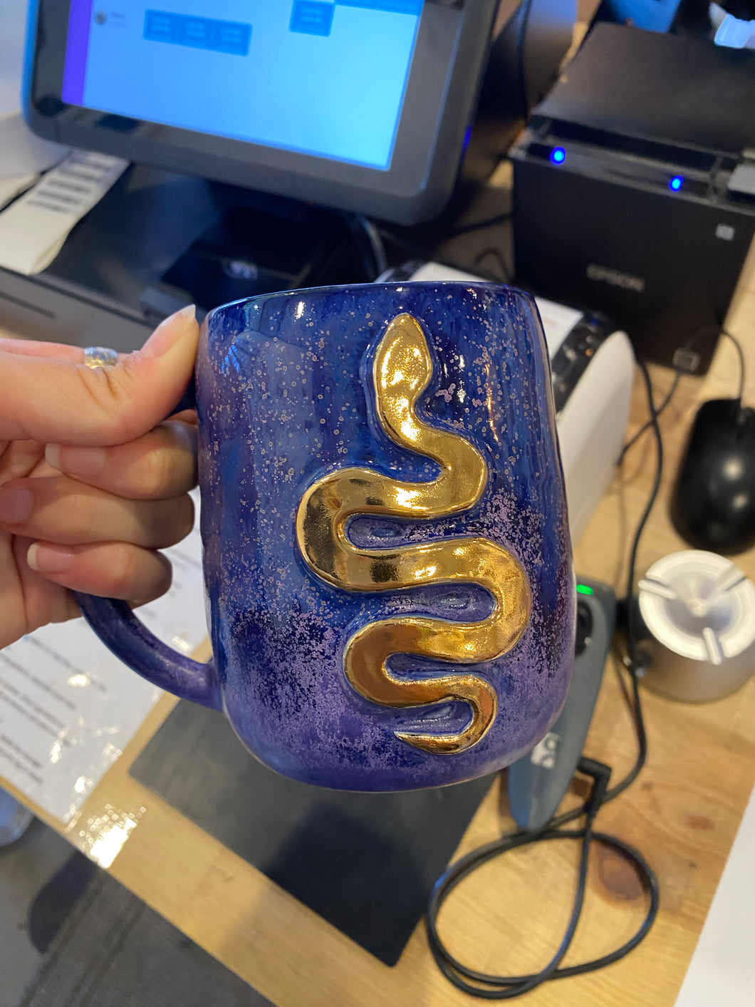 Gold Snake Mug - Ramblin Clay
