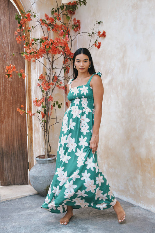 Remi Dress in Green Nā'ū