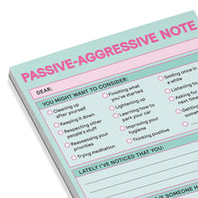 Load image into Gallery viewer, Passive Aggressive Nifty Note Pad (Pastel Version)

