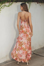 Load image into Gallery viewer, FD3126-P1305 Autumn Lily Satin Ruffle Maxi Dress: BLOOMING DAHLIA
