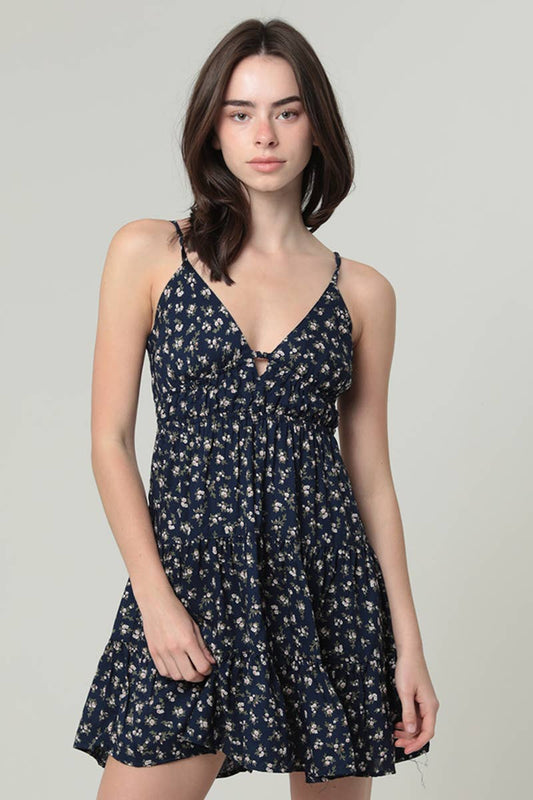 F4H12-WA92 V NECK OPEN TIE BACK SUNDRESS