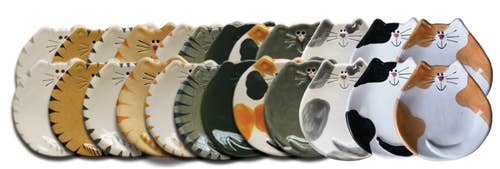 5" Ceramic Cat Dishes: Best Seller Assortment