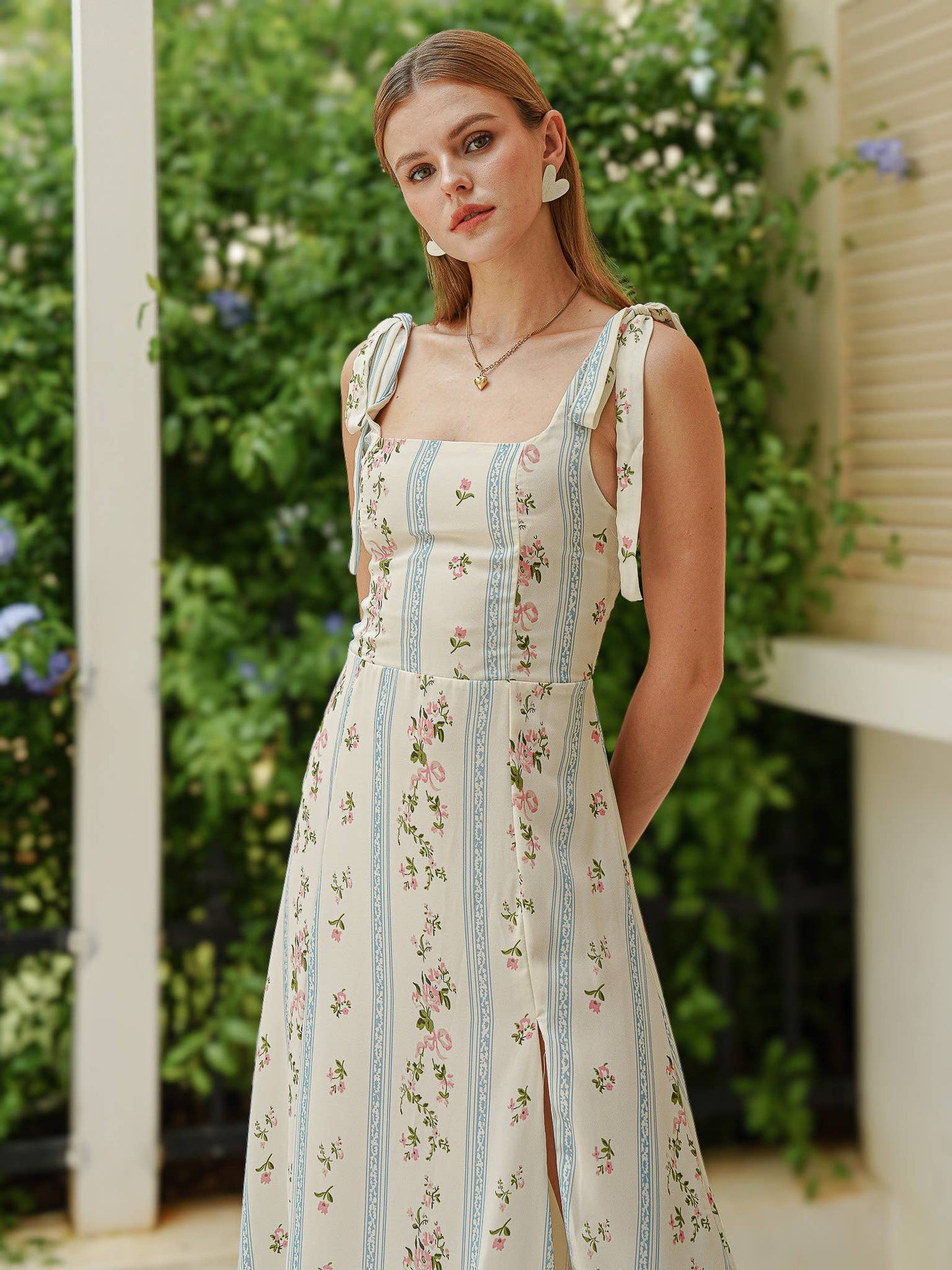 Sweet Floral Stripe Sundress: RP2421