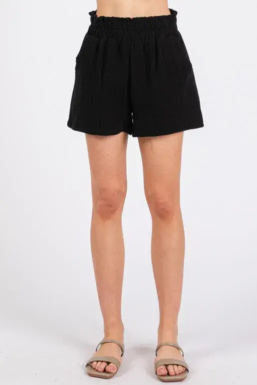Cotton Triple Gauze Shorts - NP70284H Black