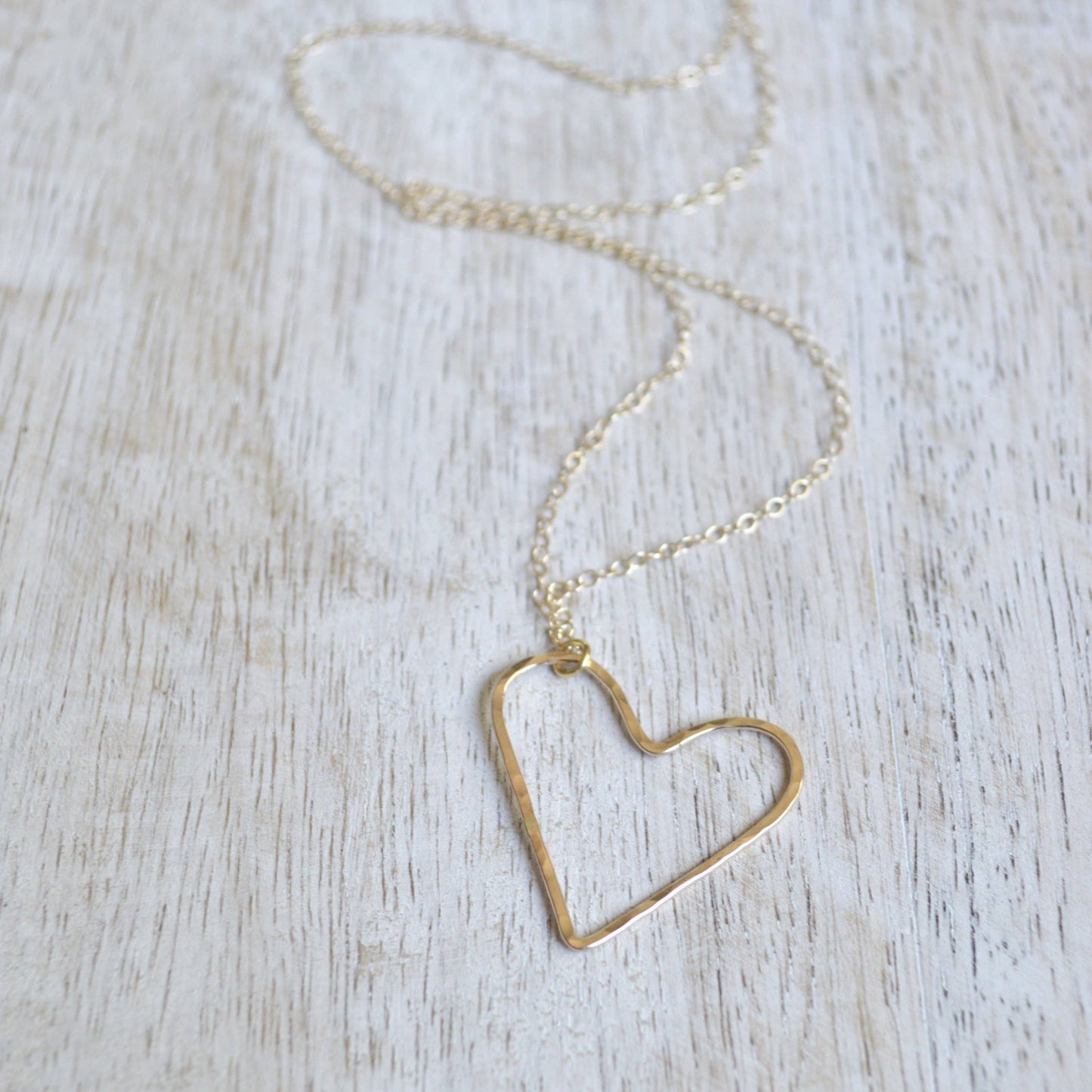 Floating Heart Necklace: 16 inches / Gold Filled