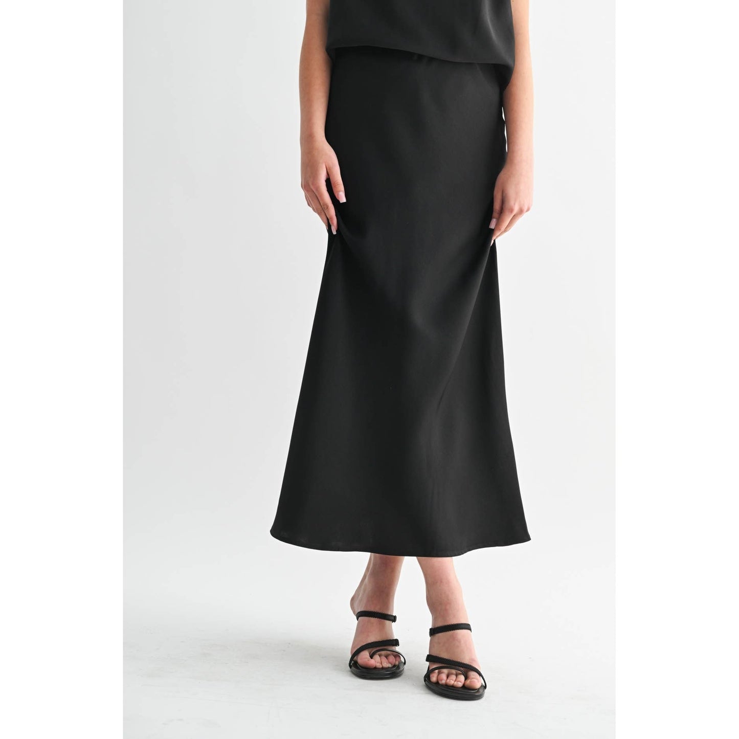 SOLID MAXI SKIRT: Brown / FS65099_4