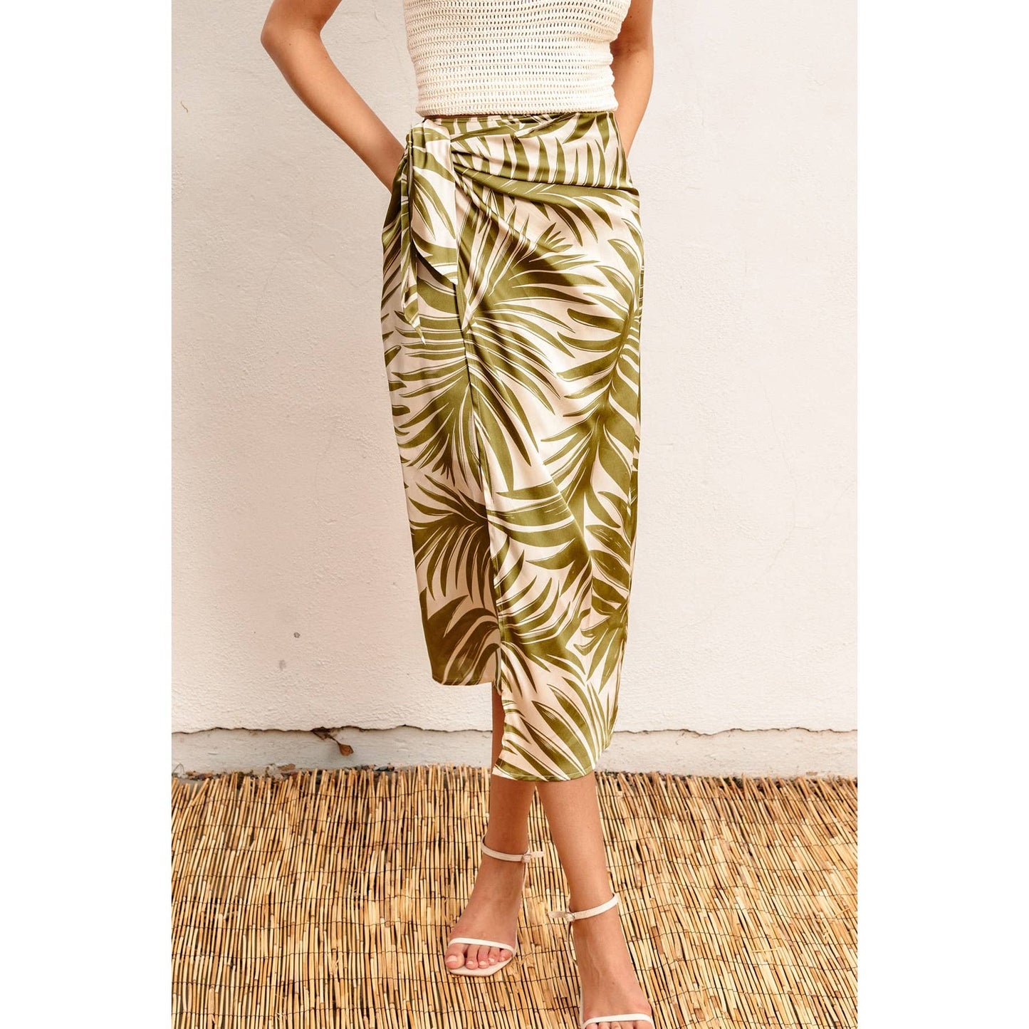 Tropical Adventures Sarong Wrap Skirt: PALM FRONDS / FS10826-P1619