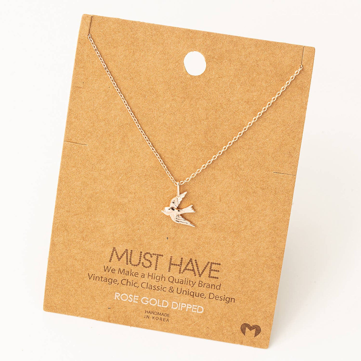 Flying Bird Pendant Necklace: G
