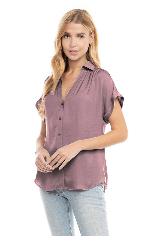 Short Sleeve Blouse - SB113287: Mystic Mauve